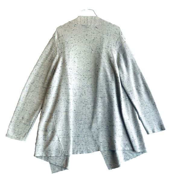 Eileen Fisher Cascading Cardigan XL Cream Organic Cotton Wool Lagenlook Capsule - Picture 4 of 7
